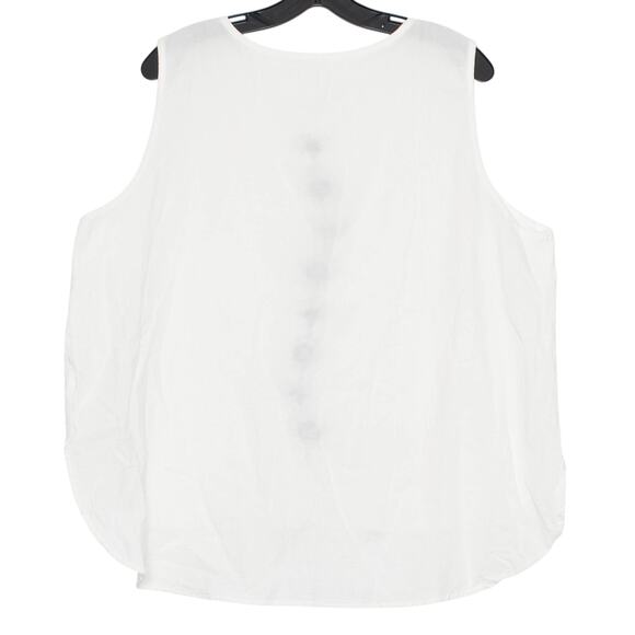 Top Gauze Y2K Boho Cottage Minimalist Soft Girl Embroidered Floral White 5XL - Picture 5 of 5